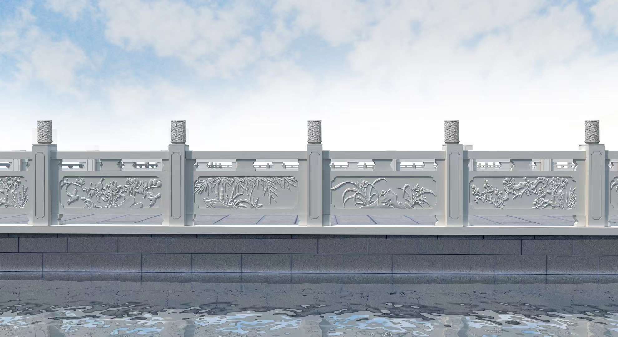  青石栏杆