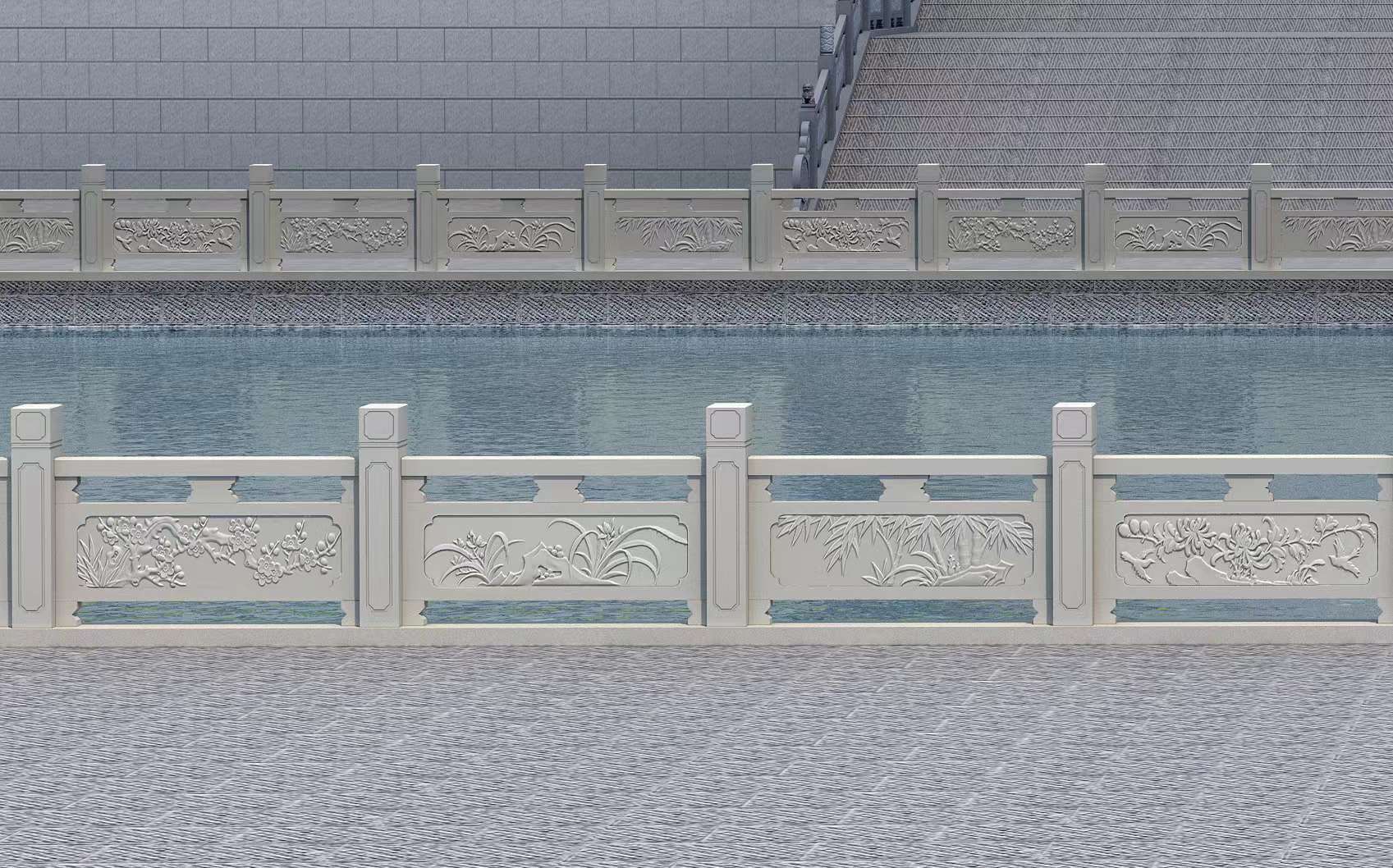  青石栏杆