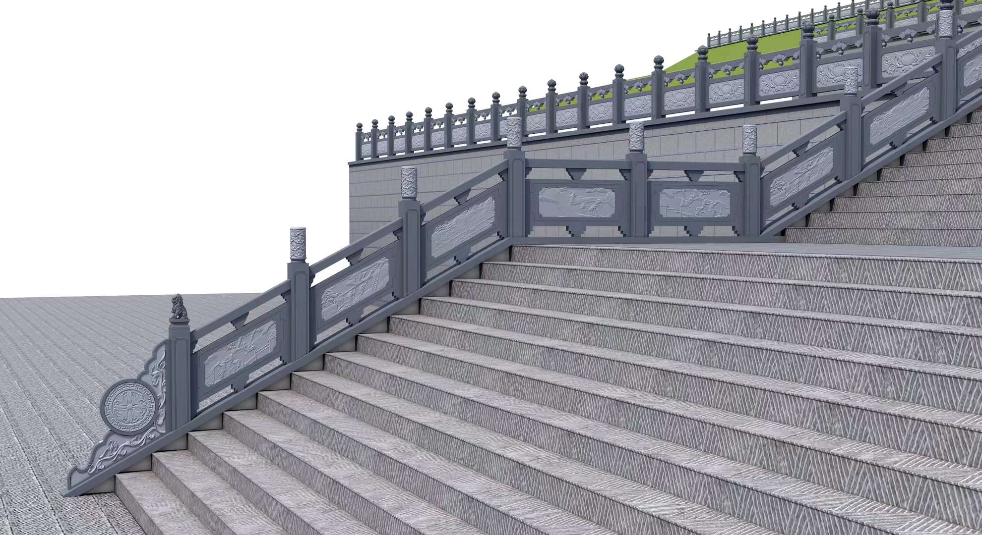  青石栏杆
