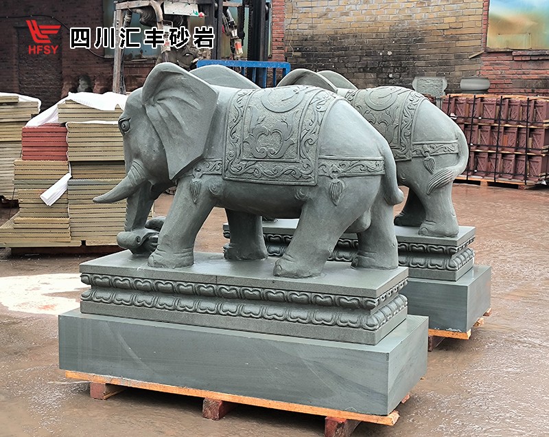 汇丰砂岩 砂岩大象雕刻